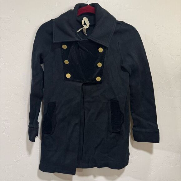 Bailey44 Black Cape Jacket size 4 with velvet accents - Picture 1 of 8
